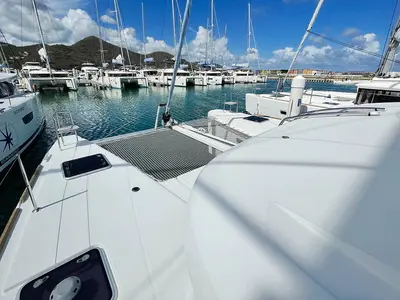 Deck of Maramor, a Lagoon 40 catamaran at Parham Town, British Virgin Islands