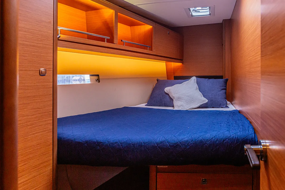 Cabin on Euphoria Planet, a Dufour 56 Exclusive sailboat at Tonnarella, Italy