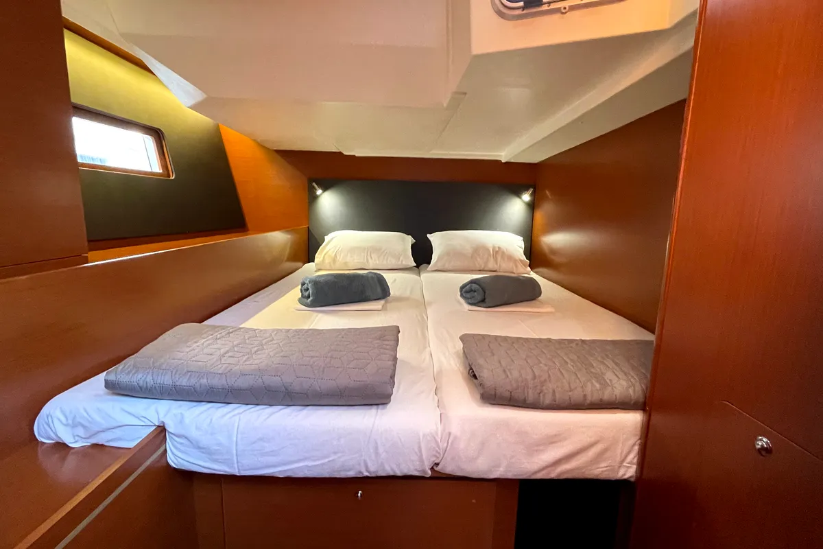 Cabin on Black Swan, a Beneteau Oceanis 51.1 sailboat at Athens, Greece