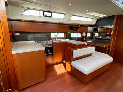 Galley of Black Swan, a Beneteau Oceanis 51.1 sailboat at Athens, Greece