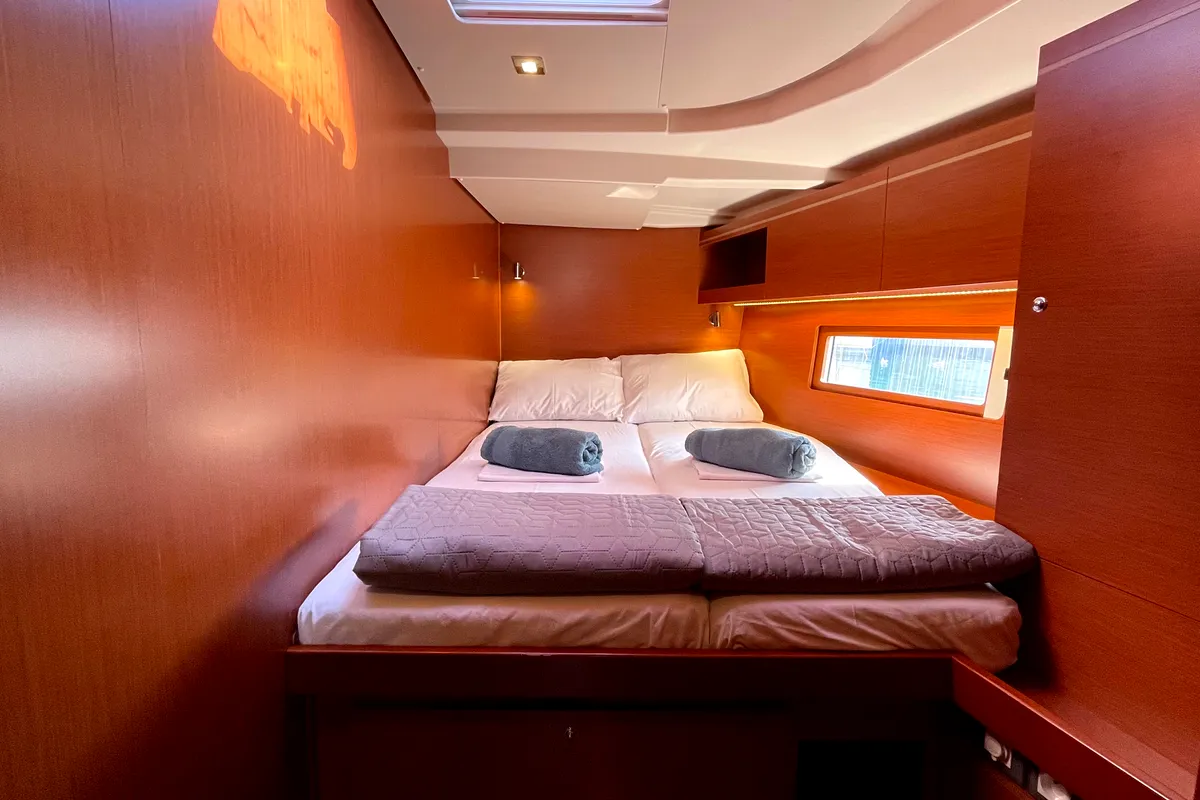 Cabin on Black Swan, a Beneteau Oceanis 51.1 sailboat at Athens, Greece