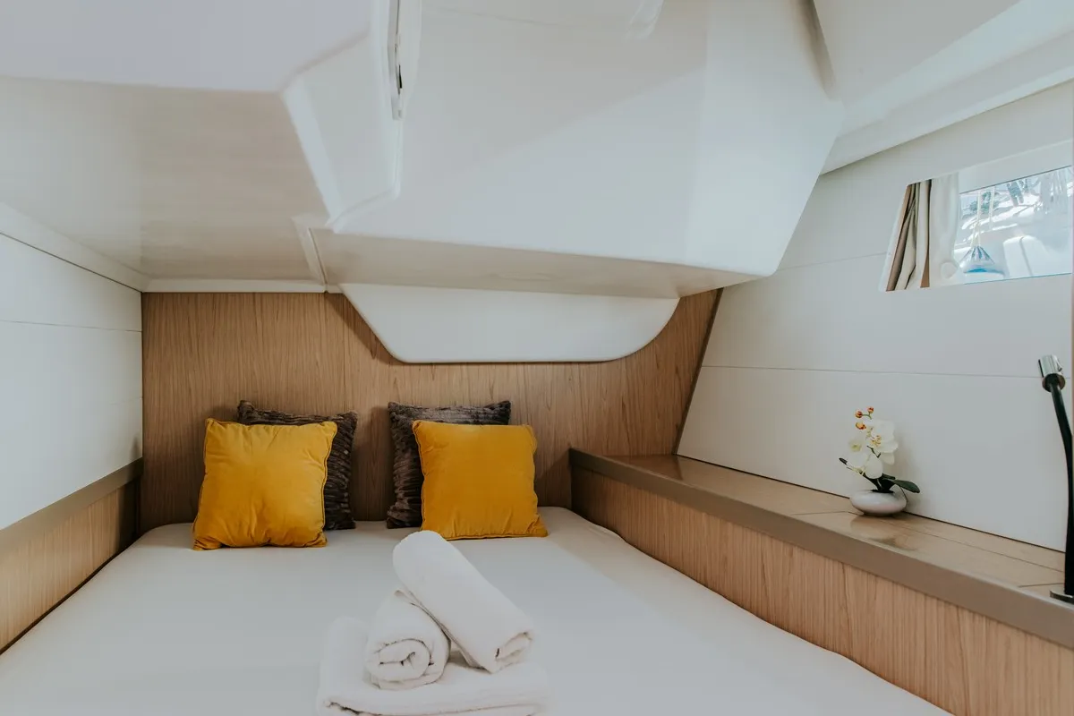 Cabin on Gold One, a Beneteau Oceanis 48 sailboat at Split, Croatia