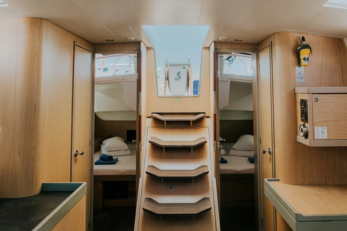 Salon of Gold One, a Beneteau Oceanis 48 sailboat at Split, Croatia