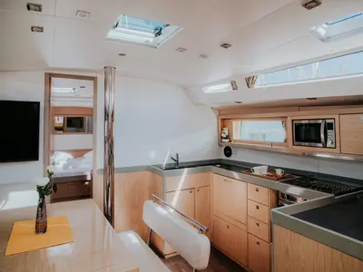 Galley of Gold One, a Beneteau Oceanis 48 sailboat at Split, Croatia