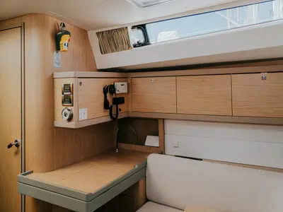 Salon of Gold One, a Beneteau Oceanis 48 sailboat at Split, Croatia