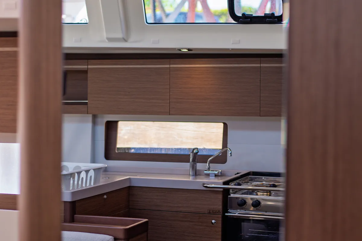Galley of Le Streghe, a Beneteau Oceanis 51.1 sailboat at Tonnarella, Italy