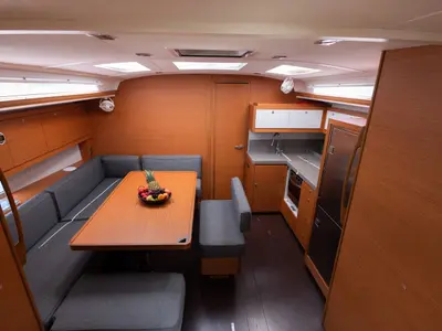 Galley of Andromeda, a Dufour 470 sailboat at Athens, Greece