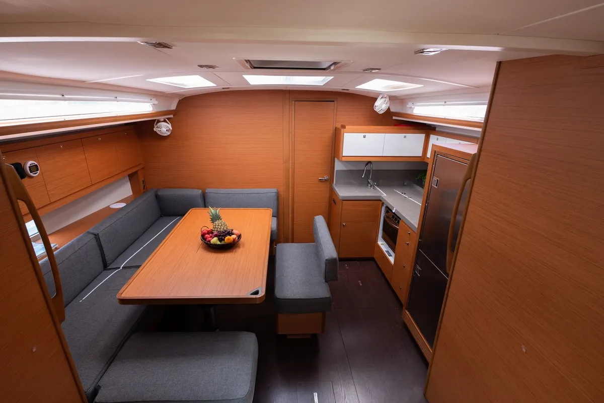 Galley of Andromeda, a Dufour 470 sailboat at Athens, Greece