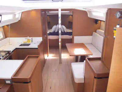 Deck of Calypso, a Jeanneau Sun Odyssey 440 sailboat at Volos Municipality, Greece