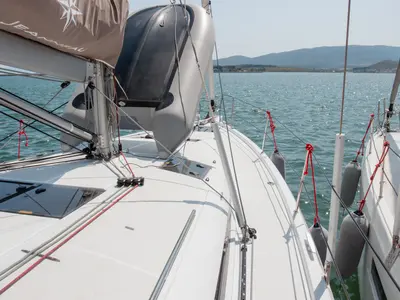 Salon of Calypso, a Jeanneau Sun Odyssey 440 sailboat at Volos Municipality, Greece