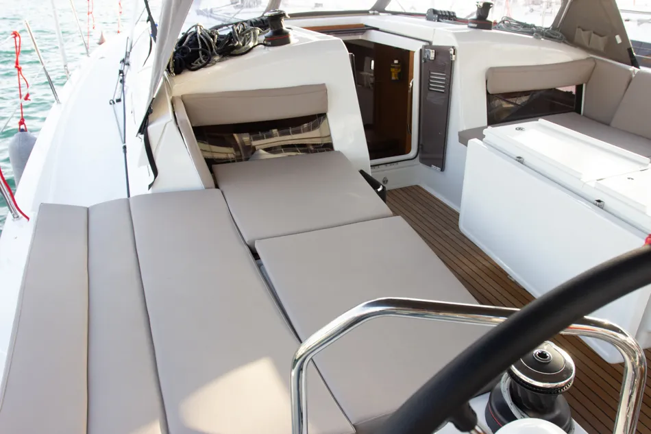 Cabin on Calypso, a Jeanneau Sun Odyssey 440 sailboat at Volos Municipality, Greece