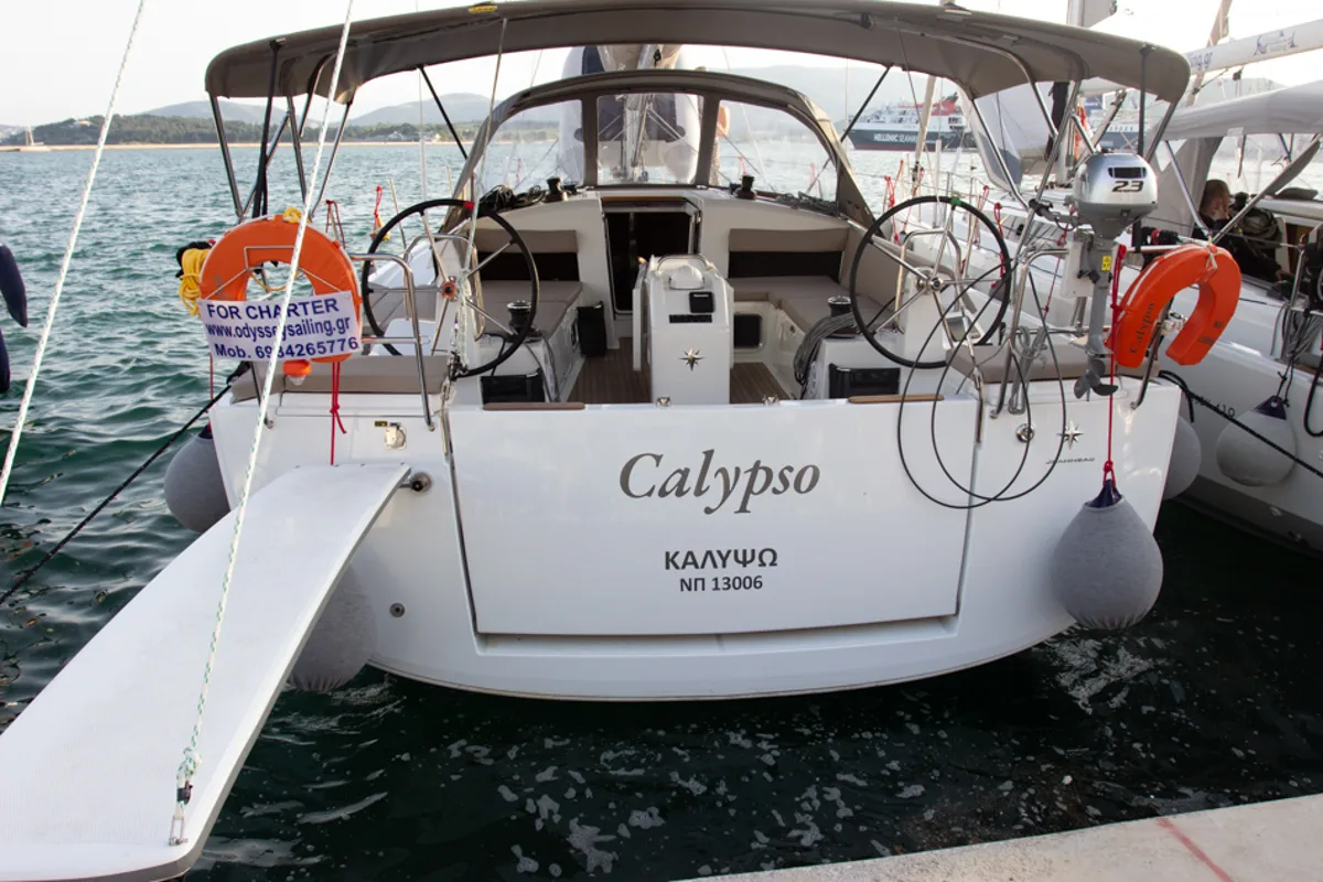 Head on Calypso, a Jeanneau Sun Odyssey 440 sailboat at Volos Municipality, Greece