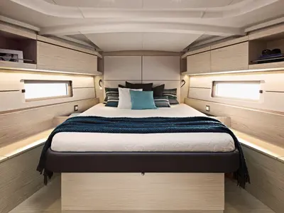 Cabin on Pebbles, a Beneteau Oceanis 46.1 sailboat at Municipal Unit of Rhodes, Greece