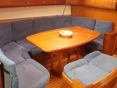 Salon of Srna, a Bavaria 49 sailboat at Zadar, Croatia