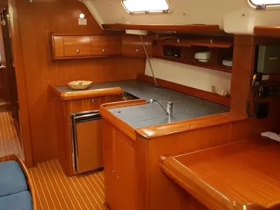 Galley of Srna, a Bavaria 49 sailboat at Zadar, Croatia