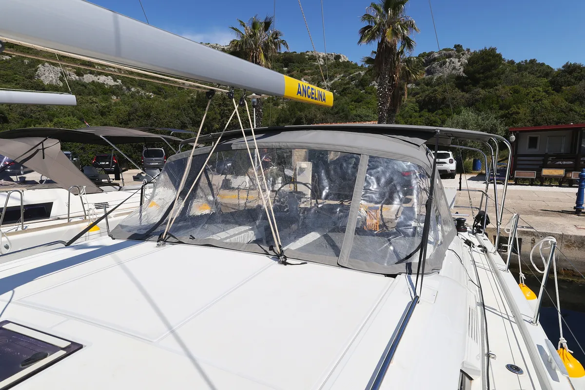 Deck of Zeppelin, a Beneteau Oceanis 46.1 sailboat at Primošten, Croatia