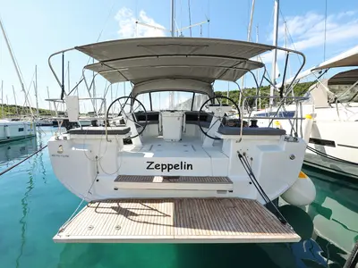 Cockpit of Zeppelin, a Beneteau Oceanis 46.1 sailboat at Primošten, Croatia