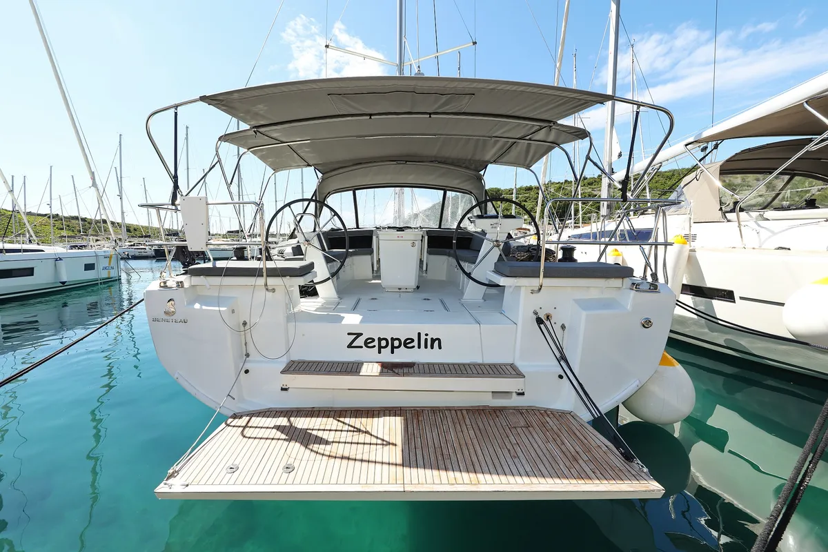 Cockpit of Zeppelin, a Beneteau Oceanis 46.1 sailboat at Primošten, Croatia