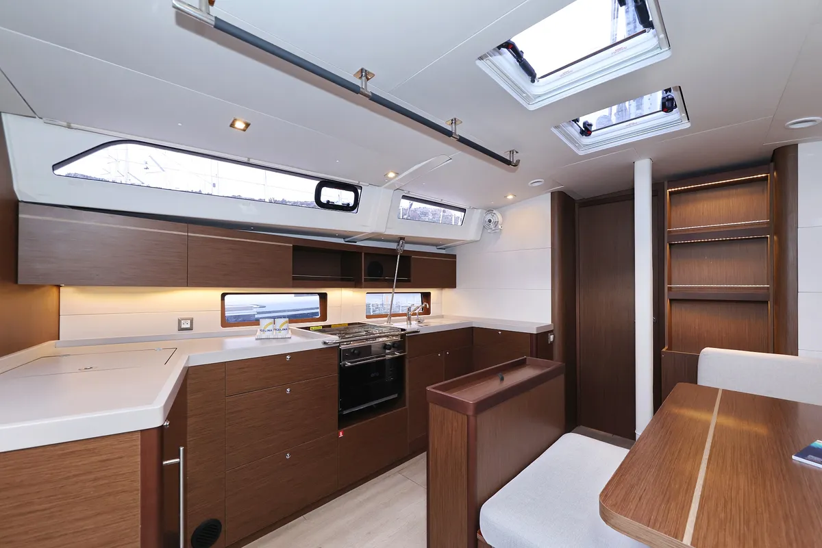 Galley of Zeppelin, a Beneteau Oceanis 46.1 sailboat at Primošten, Croatia