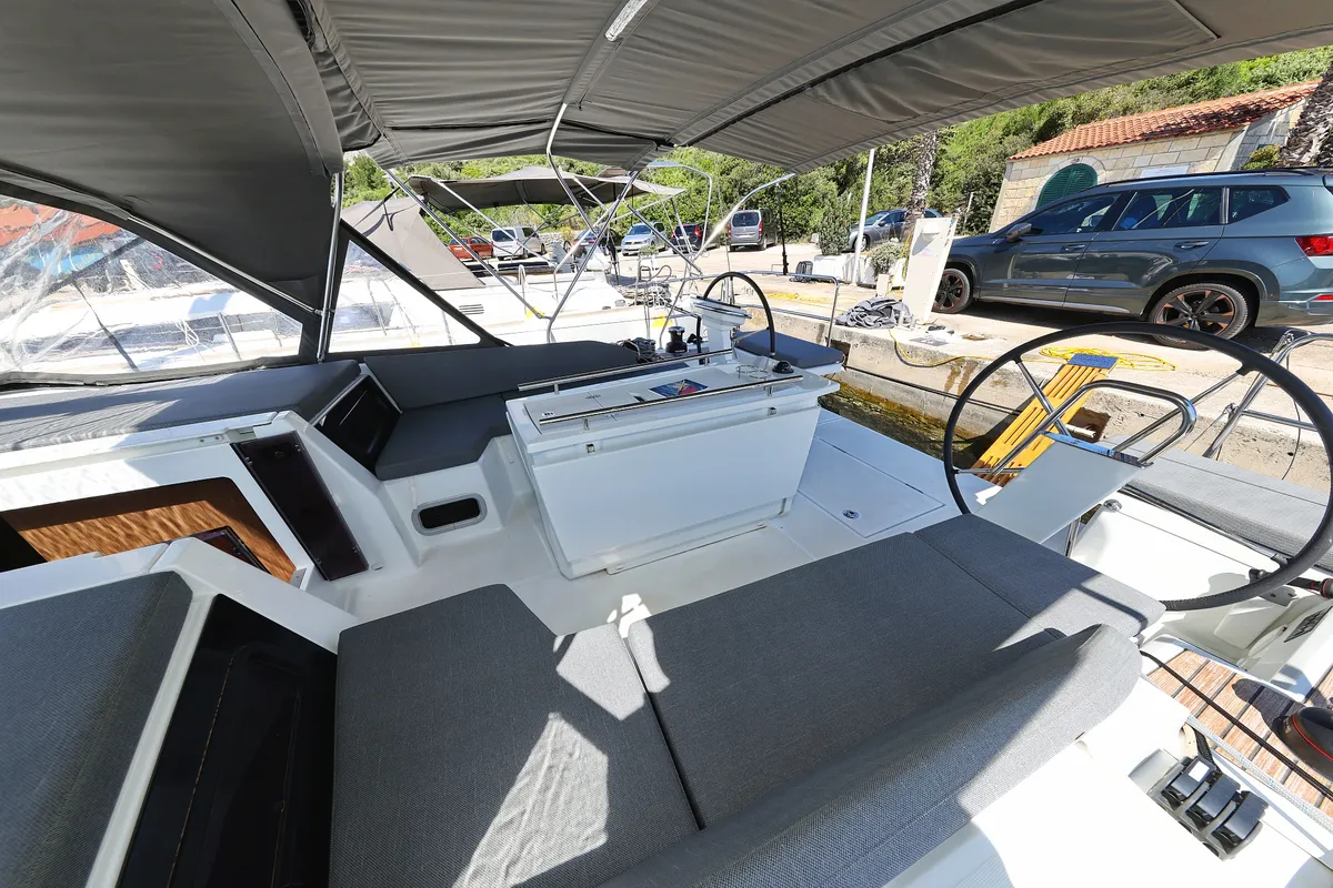 Deck of Zeppelin, a Beneteau Oceanis 46.1 sailboat at Primošten, Croatia