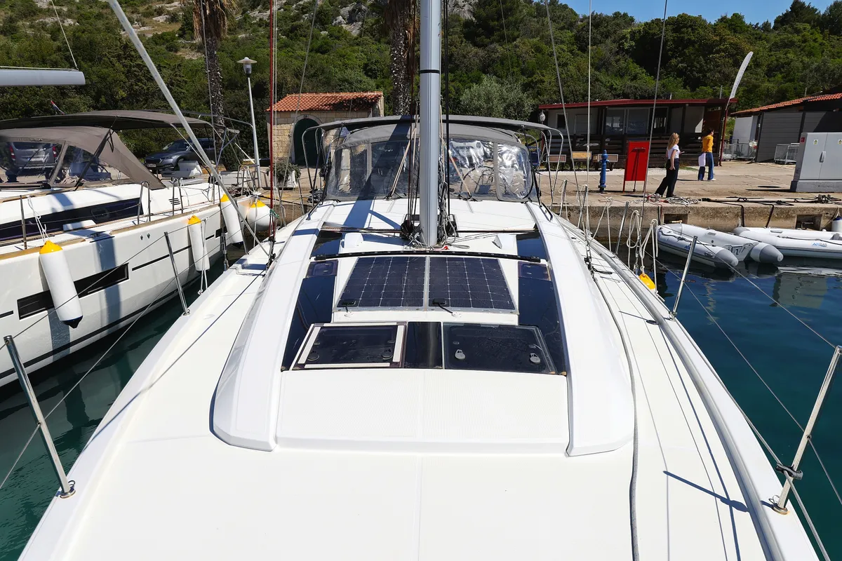 Deck of Zeppelin, a Beneteau Oceanis 46.1 sailboat at Primošten, Croatia