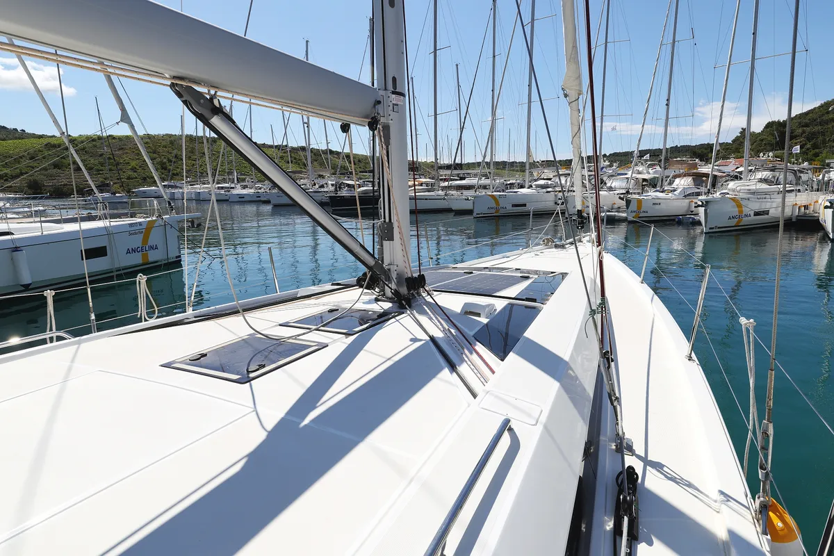 Deck of Zeppelin, a Beneteau Oceanis 46.1 sailboat at Primošten, Croatia