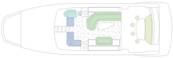 Floor plan of Bloody Mary, a Voyage 420ST motorboat at es Jonquet, Spain