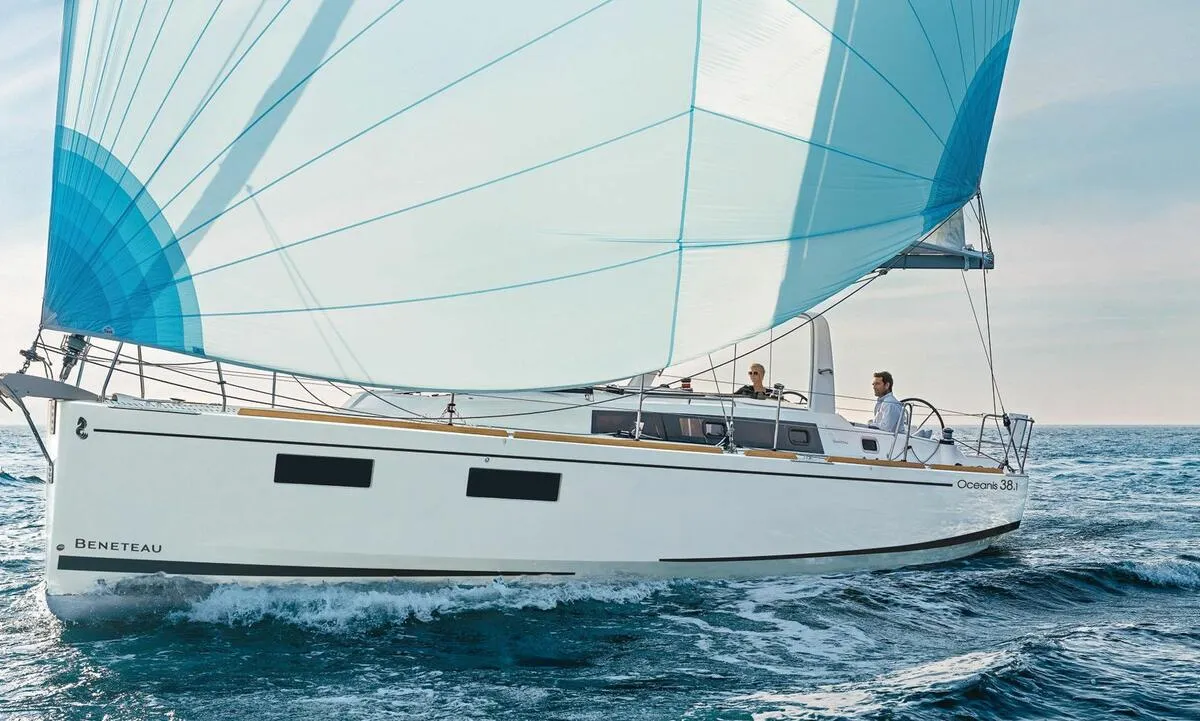 Exterior view of Lukas, a Beneteau Oceanis 38.1 sailboat at Općina Rogoznica, Croatia