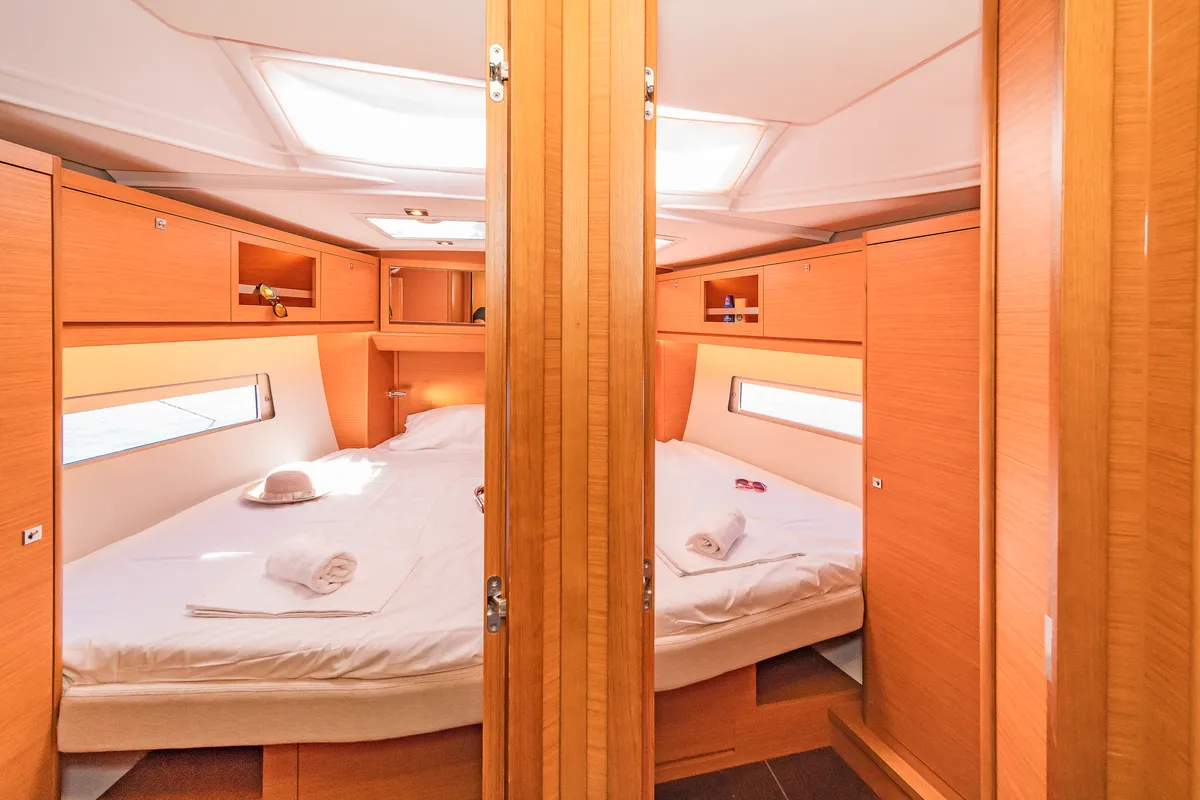 Cabin on Edelweiss, a Dufour 470 sailboat at Kos, Greece