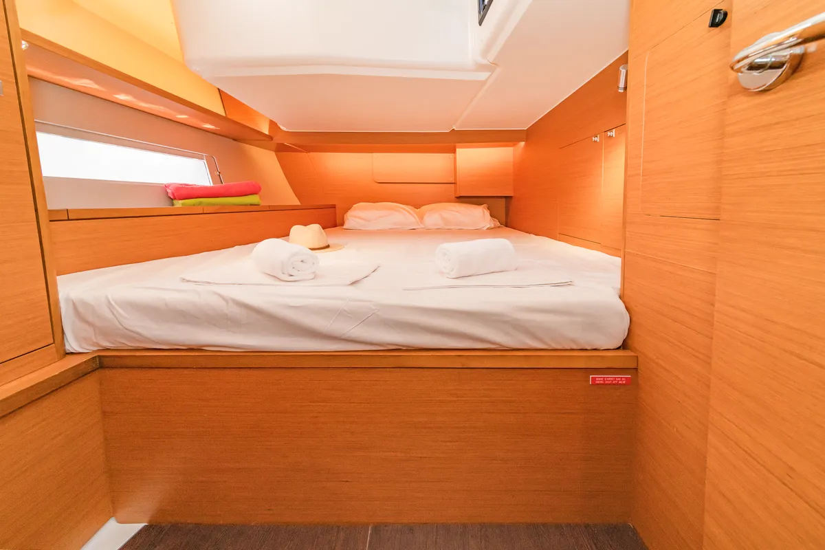 Cabin on Edelweiss, a Dufour 470 sailboat at Kos, Greece