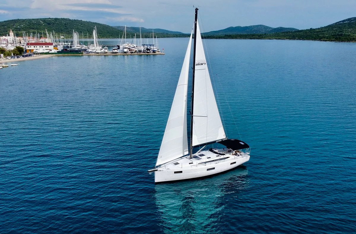 Exterior view of A'more, a Elan Impression 45 sailboat at Pirovac, Croatia
