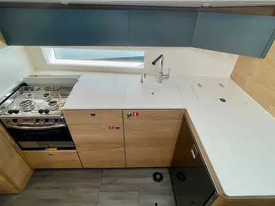 Galley of A'more, a Elan Impression 45 sailboat at Pirovac, Croatia