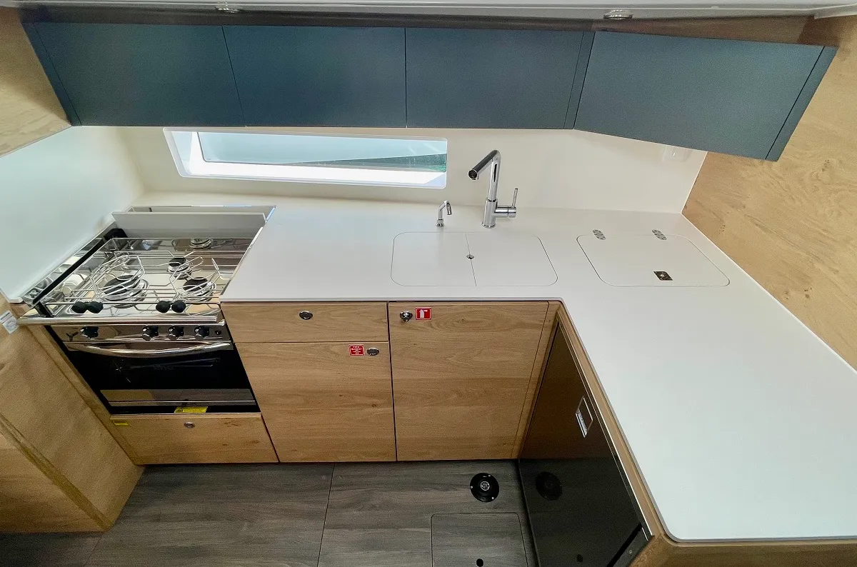Galley of A'more, a Elan Impression 45 sailboat at Pirovac, Croatia