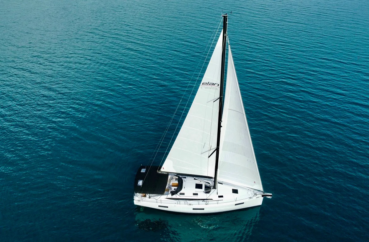 Exterior view of A'more, a Elan Impression 45 sailboat at Pirovac, Croatia