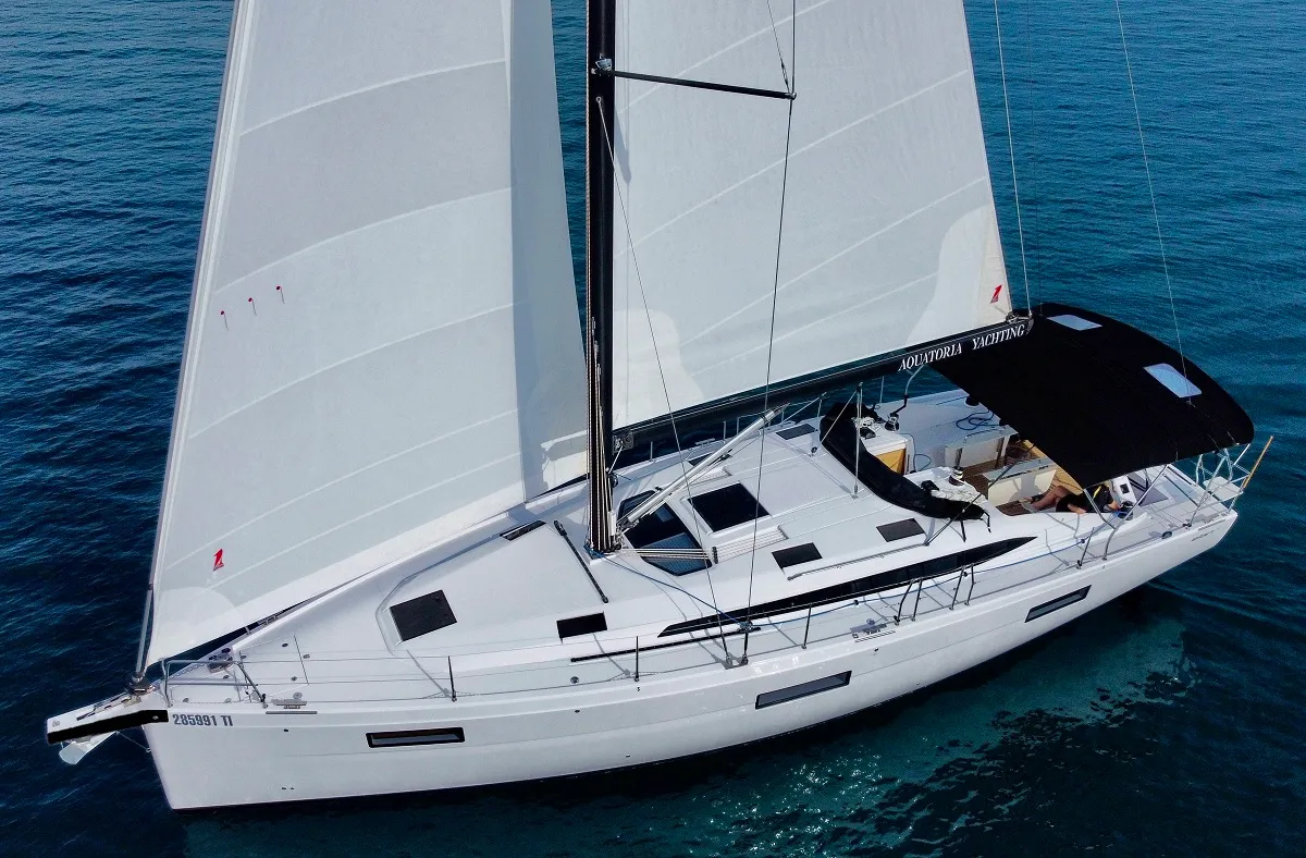 Deck of A'more, a Elan Impression 45 sailboat at Pirovac, Croatia