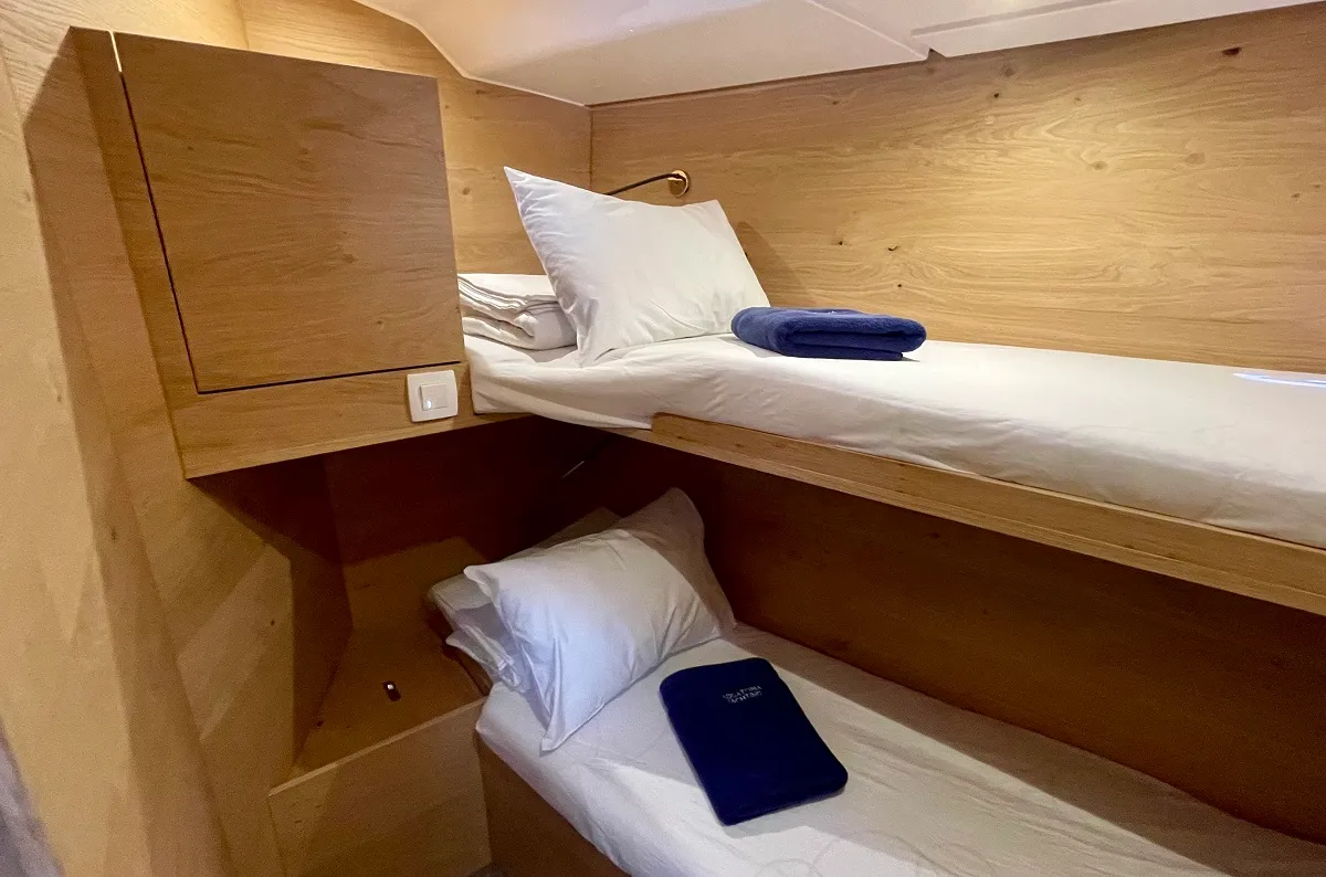 Cabin on A'more, a Elan Impression 45 sailboat at Pirovac, Croatia
