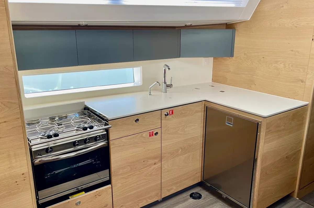 Galley of A'more, a Elan Impression 45 sailboat at Pirovac, Croatia