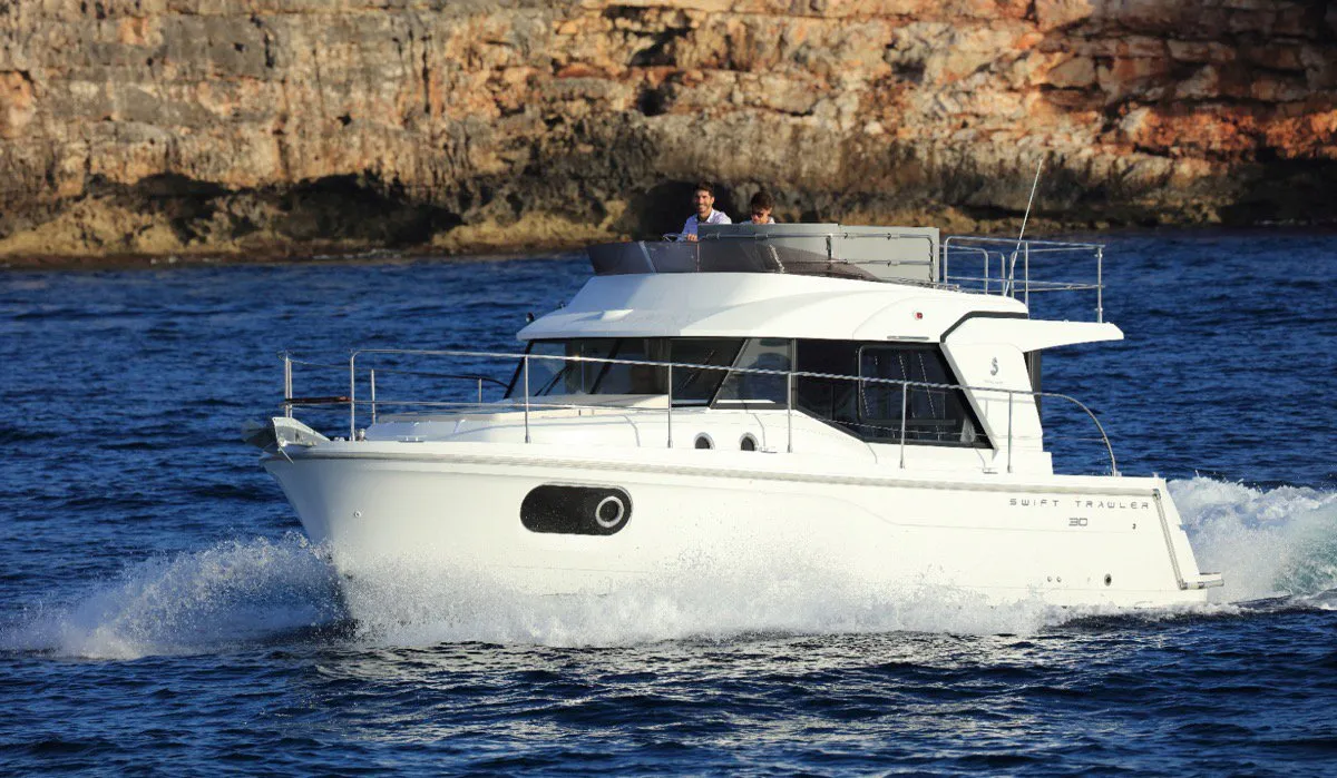 Anna Rosa, a Beneteau Swift Trawler 30 Fly motor yacht at Punat, Croatia