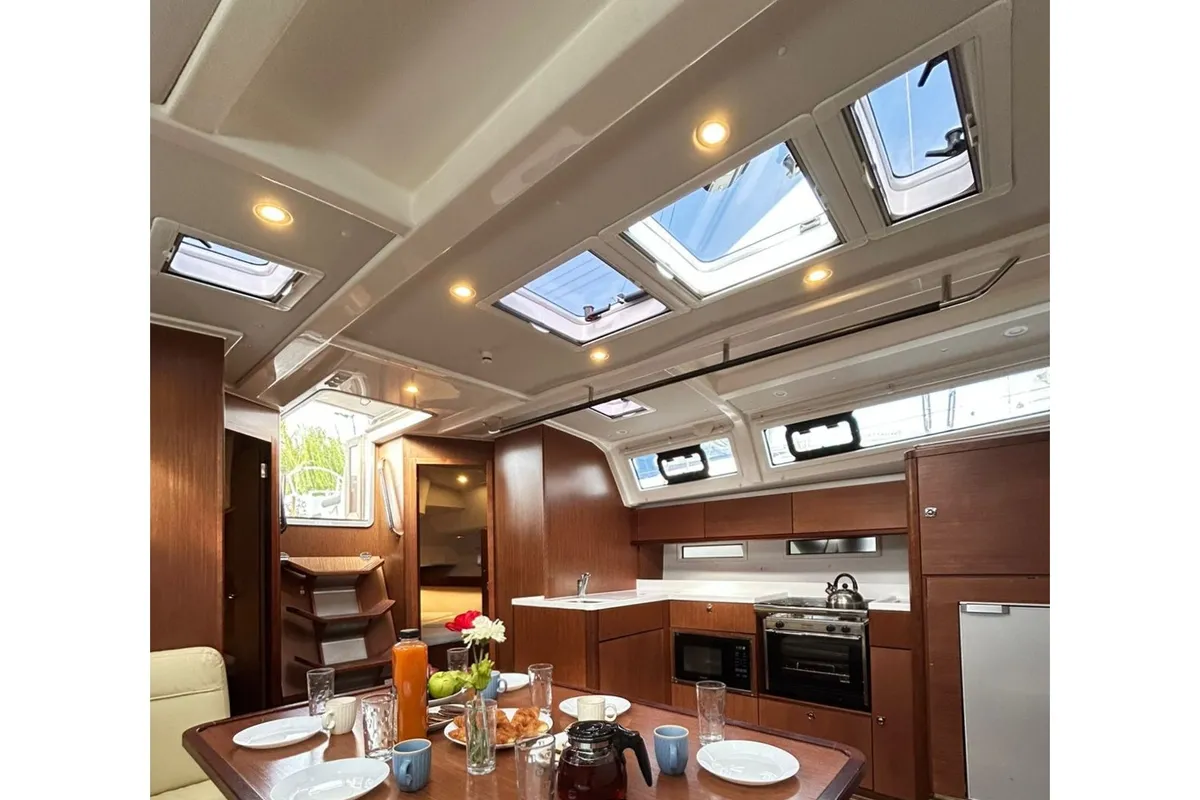 Galley of ANEMONI, a Bavaria Cruiser 46 Style sailboat at Athens, Greece