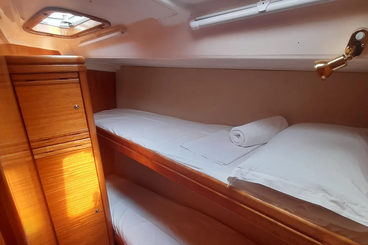 Cabin on Wave Dancer, a Bavaria 50 Cruiser sailboat at Municipal Unit of Lefkada, Greece