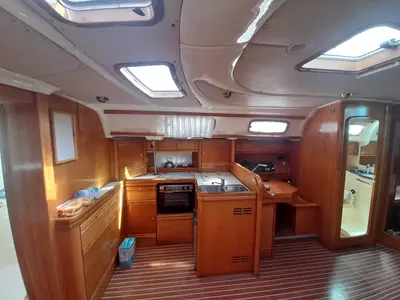 Galley of Wave Dancer, a Bavaria 50 Cruiser sailboat at Municipal Unit of Lefkada, Greece
