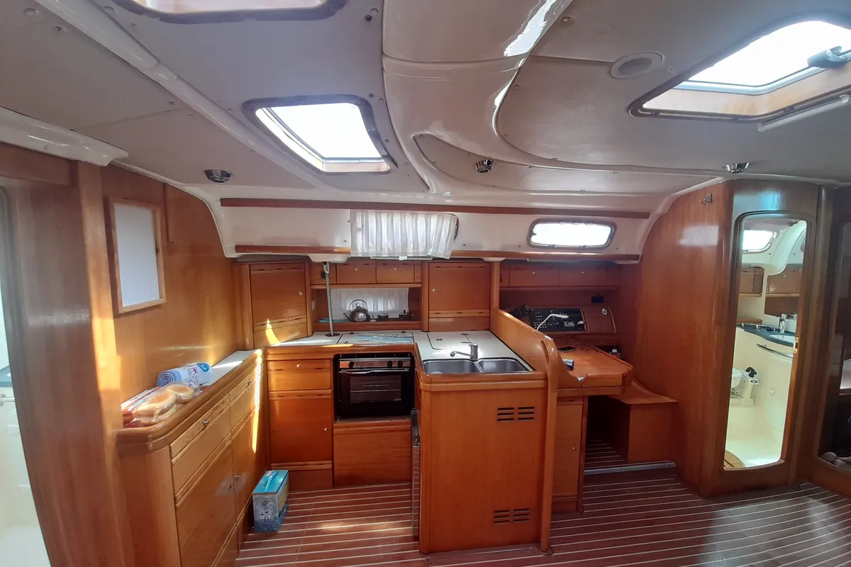 Galley of Wave Dancer, a Bavaria 50 Cruiser sailboat at Municipal Unit of Lefkada, Greece