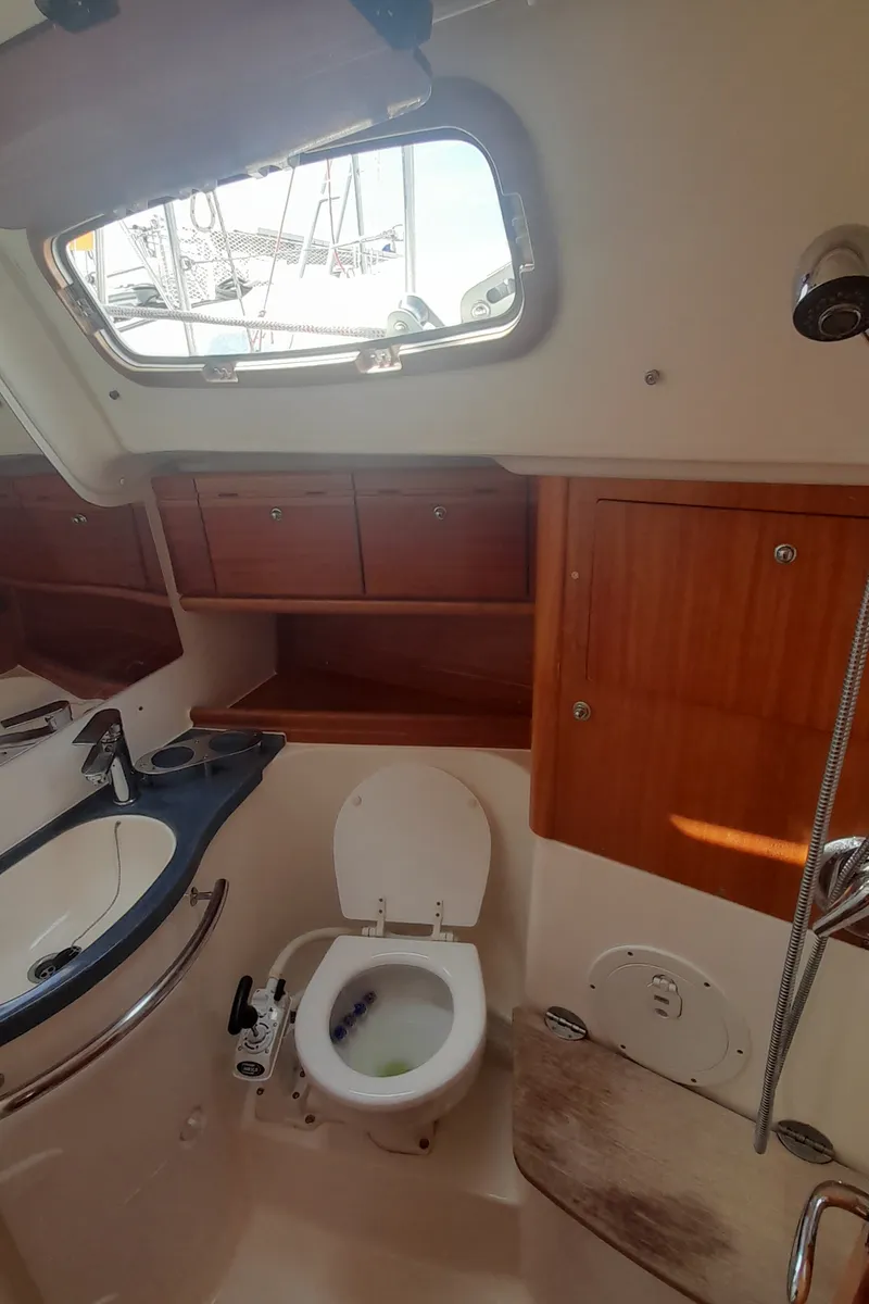Head on Wave Dancer, a Bavaria 50 Cruiser sailboat at Municipal Unit of Lefkada, Greece