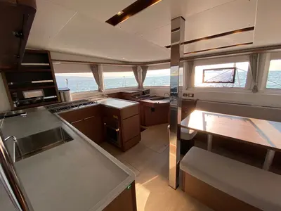 Galley of Tatry, a Lagoon 46 OW catamaran at Grad Kaštela, Croatia