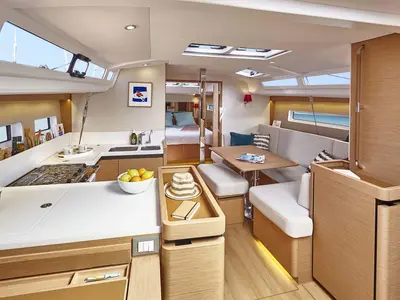 Salon of JoElli, a Jeanneau Sun Odyssey 440 sailboat at Road Town, British Virgin Islands