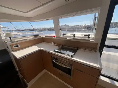 Galley of Jack Pearl II, a Bali 4.2 OW catamaran at Hyères, France