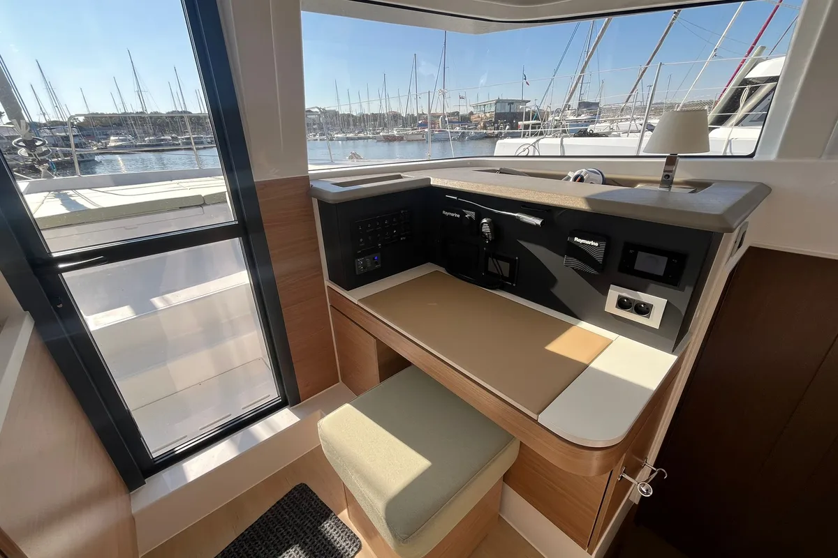 Salon of Jack Pearl II, a Bali 4.2 OW catamaran at Hyères, France