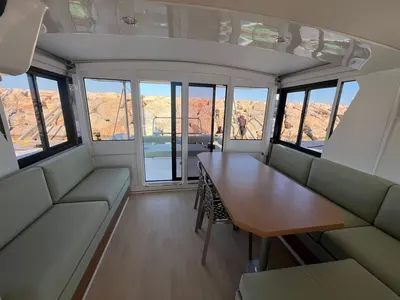 Salon of Jack Pearl II, a Bali 4.2 OW catamaran at Hyères, France