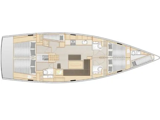 Floor plan of Aktea, a Hanse 508 sailboat at Lavrion, Greece