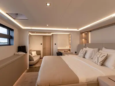 Serenissima III, a Fountaine Pajot Thira 80 catamaran at Municipal Unit of Nea Peramos, Greece